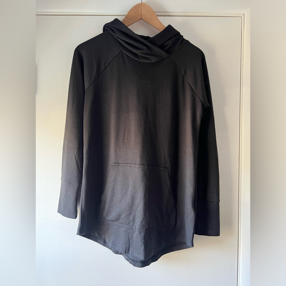 🆕 Lularoe Amber Lightweight Hoodie Solid Black Athleisure Comfy Cozy Soft Girl